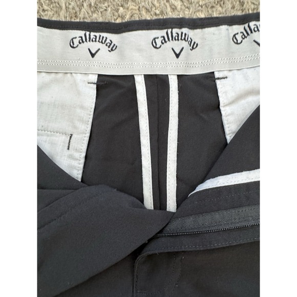 Callaway Golf Shorts Flat Front Black Polyester Elastane Mens Size 38 W/pockets - Picture 3 of 9
